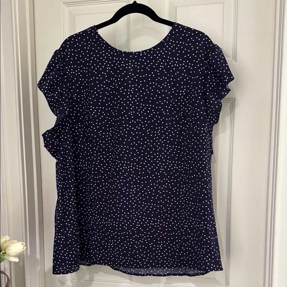 Navy Polka Dot Women's Top